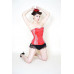 Retro Gingham Over The Bust Red Dita Corset With Satin