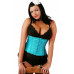 Steel Boned Turquoise Jacquard Floral Print Cincher Corset