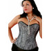 Steel Boned Silver & Black Paisley Corset