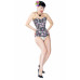 Long Overbust Floral Steel Boned Corset 