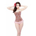 Floral Wine Overbust Steel Boned Corset 