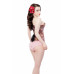 Floral Wine Overbust Steel Boned Corset 