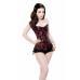 Long Tapestry Design Brocade Steel Boned Corset