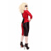 Black/Red Corset, Bolero, Skirt, & Boots Outfit