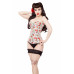 Long Skull & Roses Overbust Steel Boned Corset 
