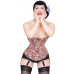 Floral Wine Overbust Steel Boned Corset 