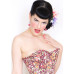 Floral Wine Overbust Steel Boned Corset 